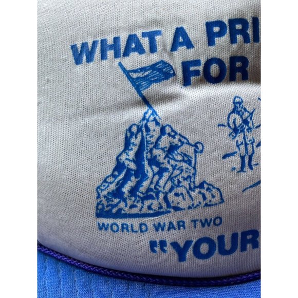 Blue White Veterans Trucker Hat Freedom War Man Woman Adjustable Mesh Snapback - Picture 5 of 12